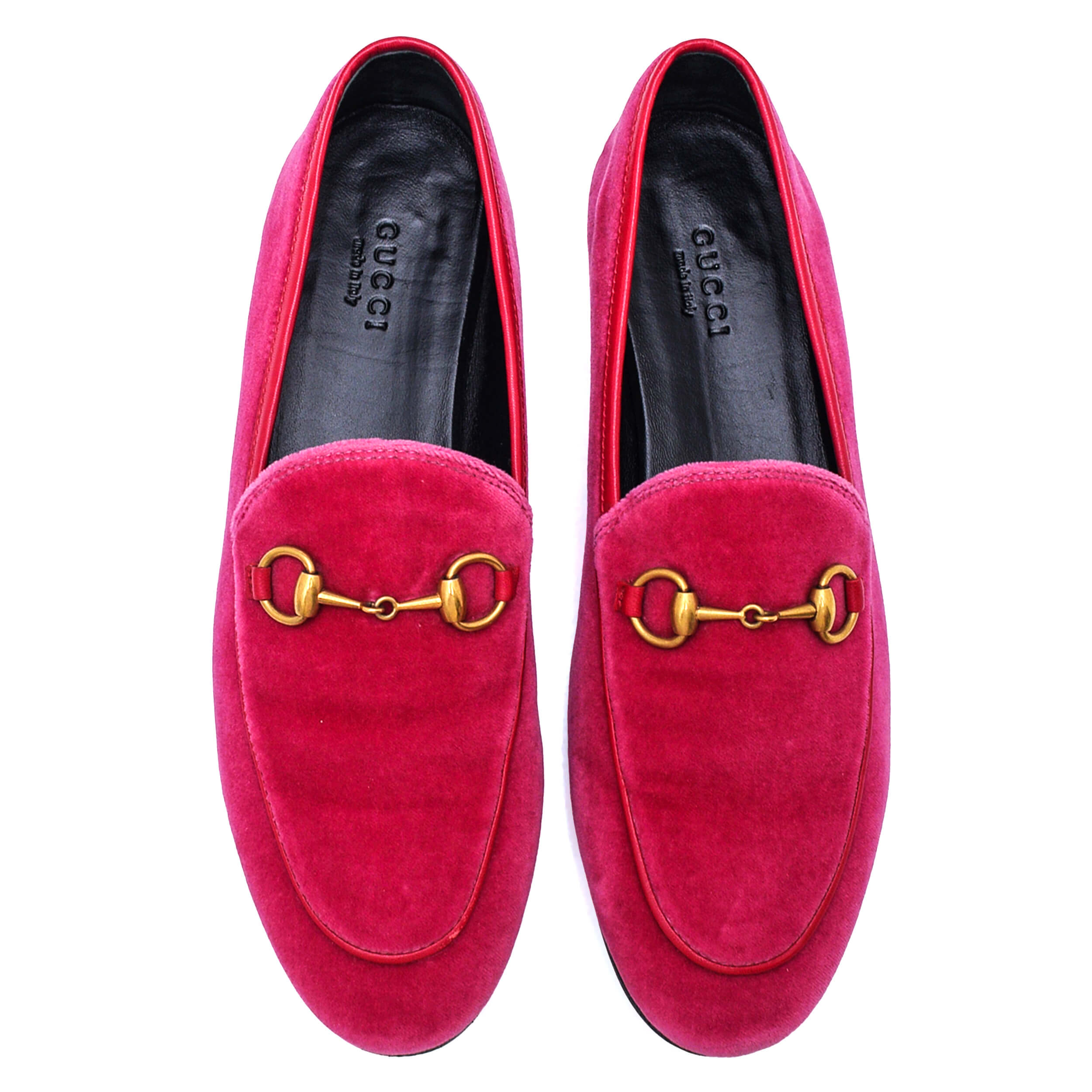 Gucci - Joordan Horsebit Pink Velvet Loafers / 37